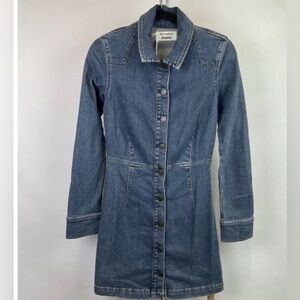 Reformation- SZ S/4 NWOT Arizona Denim Long-Sleeve Mini Dress